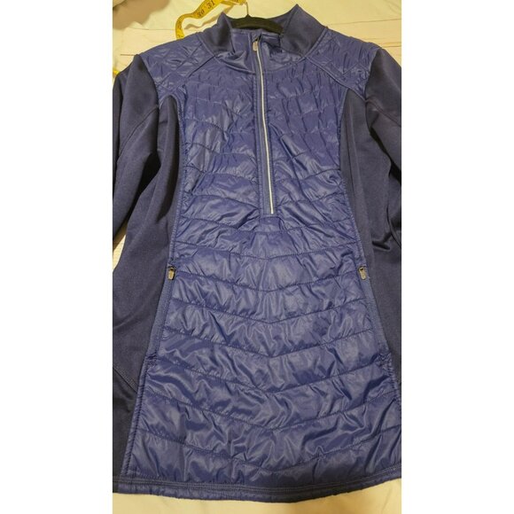 Champion Jacket Quarter Zip Womens Size XL Blue Thumb Holes Duo Dry Camp Hike - Picture 6 of 12